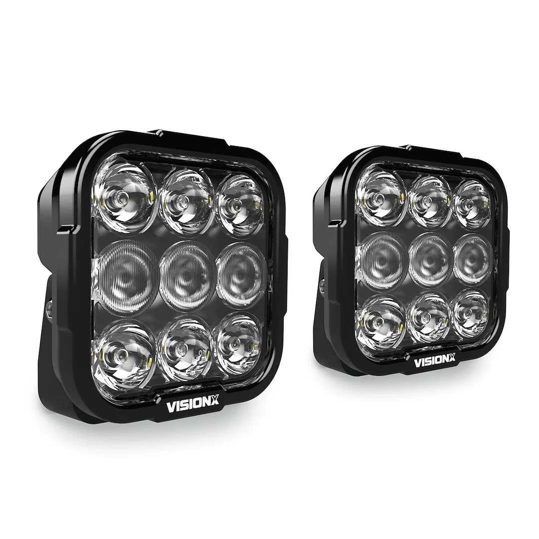 DURA2-DL9CBKIT – VISION X Driving/ Fog Light, LED Dual-Color DRL 9 CREE XPL HI LED 8 Watt Bulb Rectangular 144 Watt A...
